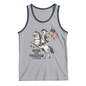 Funny Patriotic Goose Cowboy Tank Top Honk For Freedom TS12 Athletic Heather Navy Print Your Wear