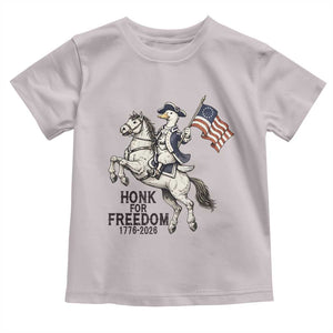 Funny Patriotic Goose Cowboy Toddler T Shirt Honk For Freedom TS12 Ice Gray Print Your Wear