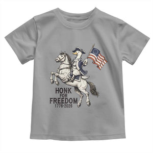 Funny Patriotic Goose Cowboy Toddler T Shirt Honk For Freedom TS12 Sport Gray Print Your Wear