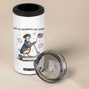 Funny Patriotic Goose 4 in 1 Can Cooler Tumbler Off To Celebrate 250 Years TS12 Print Your Wear