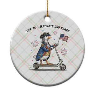 Funny Patriotic Goose Ceramic Ornament Off To Celebrate 250 Years TS12 1pc Christmas Plaid Print Your Wear