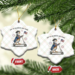 Funny Patriotic Goose Ceramic Ornament Off To Celebrate 250 Years TS12 Print Your Wear