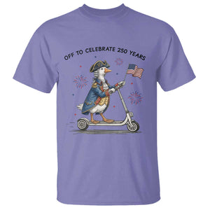 Funny Patriotic Goose T Shirt Off To Celebrate 250 Years TS12 Violet Print Your Wear