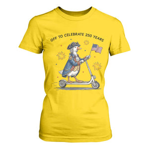 Funny Patriotic Goose T Shirt For Women Off To Celebrate 250 Years TS12 Daisy Print Your Wear