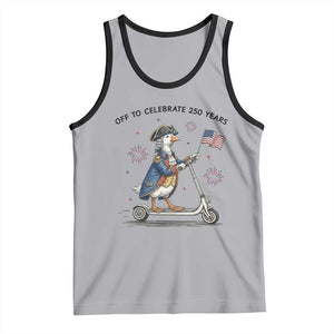 Funny Patriotic Goose Tank Top Off To Celebrate 250 Years TS12 Athletic Heather Black Print Your Wear
