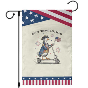 Funny Patriotic Goose Garden Flag Off To Celebrate 250 Years TS12 Modern Beige Blue Print Your Wear