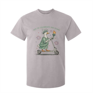Funny Goose Statue Of Liberty T Shirt For Kid Off To Celebrate 250 Year TS12 Ice Gray Print Your Wear