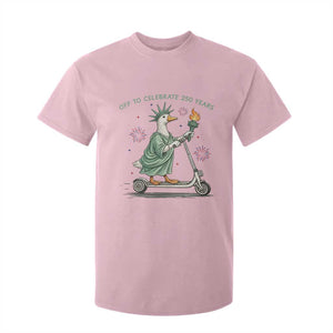 Funny Goose Statue Of Liberty T Shirt For Kid Off To Celebrate 250 Year TS12 Light Pink Print Your Wear