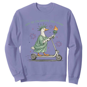 Funny Goose Statue Of Liberty Sweatshirt Off To Celebrate 250 Year TS12 Violet Print Your Wear