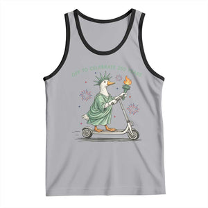 Funny Goose Statue Of Liberty Tank Top Off To Celebrate 250 Year TS12 Athletic Heather Black Print Your Wear