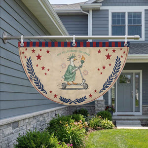 Funny Goose Statue Of Liberty Patriotic Fan Flag Off To Celebrate 250 Year
