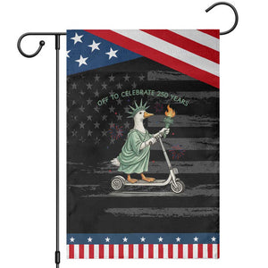 Funny Goose Statue Of Liberty Garden Flag Off To Celebrate 250 Year TS12 Distressed Black Blue Print Your Wear