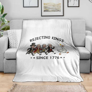 Rejecting Kings Since 1776 Throw Blanket Funny Founding Fathers Chasing Royal Goose TS12 Print Your Wear