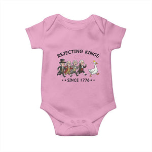 Rejecting Kings Since 1776 Baby Onesie Funny Founding Fathers Chasing Royal Goose TS12 Light Pink Print Your Wear