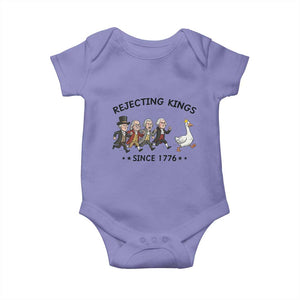 Rejecting Kings Since 1776 Baby Onesie Funny Founding Fathers Chasing Royal Goose TS12 Violet Print Your Wear