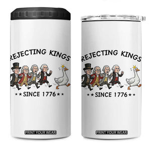 Rejecting Kings Since 1776 4 in 1 Can Cooler Tumbler Funny Founding Fathers Chasing Royal Goose TS12 One Size: 16 oz White Print Your Wear