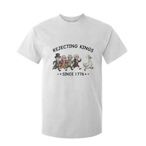 Rejecting Kings Since 1776 T Shirt For Kid Funny Founding Fathers Chasing Royal Goose TS12 White Print Your Wear