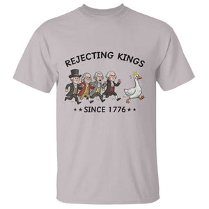 Rejecting Kings Since 1776 T Shirt Funny Founding Fathers Chasing Royal Goose TS12 Ice Gray Print Your Wear