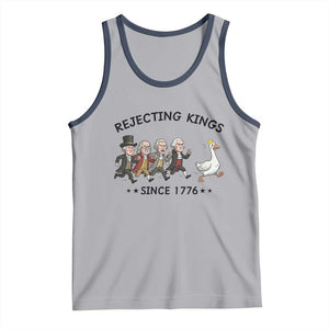 Rejecting Kings Since 1776 Tank Top Funny Founding Fathers Chasing Royal Goose TS12 Athletic Heather Navy Print Your Wear