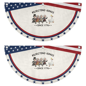 Rejecting Kings Since 1776 Patriotic Fan Flag Funny Founding Fathers Chasing Royal Goose