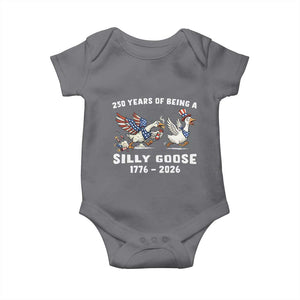 Funny Patriotic Goose Baby Onesie 250 Years Of Being A Silly Goose TS12 Charcoal Print Your Wear