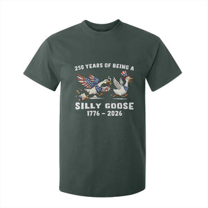 Funny Patriotic Goose T Shirt For Kid 250 Years Of Being A Silly Goose TS12 Dark Forest Green Print Your Wear