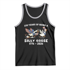 Funny Patriotic Goose Tank Top 250 Years Of Being A Silly Goose TS12 Black Athletic Heather Print Your Wear
