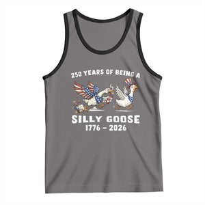 Funny Patriotic Goose Tank Top 250 Years Of Being A Silly Goose TS12 Deep Heather Black Print Your Wear