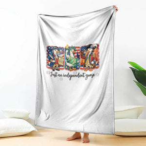 Just An Independent Goose Throw Blanket Funny Patriotic Goose TS12 Print Your Wear