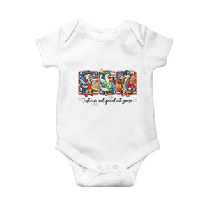 Just An Independent Goose Baby Onesie Funny Patriotic Goose TS12 White Print Your Wear