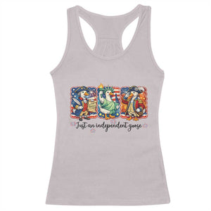 Just An Independent Goose Racerback Tank Top Funny Patriotic Goose TS12 Ice Gray Print Your Wear