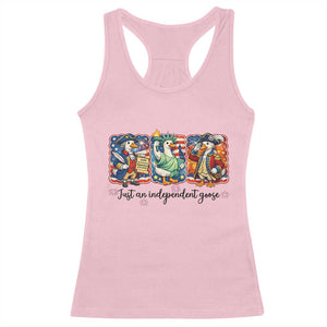 Just An Independent Goose Racerback Tank Top Funny Patriotic Goose TS12 Light Pink Print Your Wear
