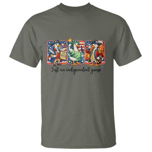Just An Independent Goose T Shirt Funny Patriotic Goose TS12 Military Green Print Your Wear