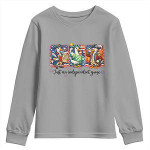Just An Independent Goose Youth Sweatshirt Funny Patriotic Goose TS12 Sport Gray Print Your Wear