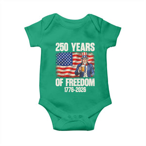 250 Years Of Freedom Baby Onesie Patriotic Uncle Sam TS12 Irish Green Print Your Wear