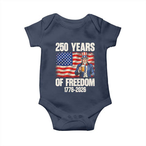 250 Years Of Freedom Baby Onesie Patriotic Uncle Sam TS12 Navy Print Your Wear