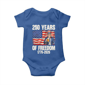 250 Years Of Freedom Baby Onesie Patriotic Uncle Sam TS12 Royal Blue Print Your Wear