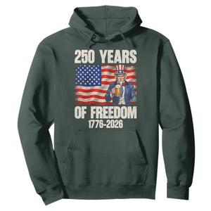 250 Years Of Freedom Hoodie Patriotic Uncle Sam TS12 Dark Forest Green Print Your Wear