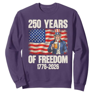 250 Years Of Freedom Sweatshirt Patriotic Uncle Sam TS12 Purple Print Your Wear