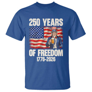 250 Years Of Freedom T Shirt Patriotic Uncle Sam TS12 Royal Blue Print Your Wear
