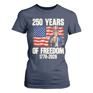 250 Years Of Freedom T Shirt For Women Patriotic Uncle Sam TS12 Navy Print Your Wear