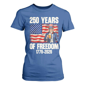 250 Years Of Freedom T Shirt For Women Patriotic Uncle Sam TS12 Royal Blue Print Your Wear