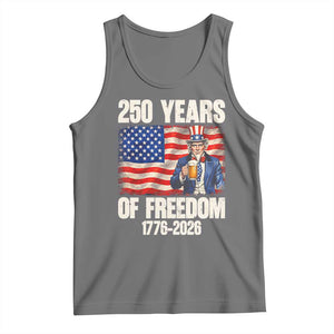 250 Years Of Freedom Tank Top Patriotic Uncle Sam TS12 Black Heather Print Your Wear