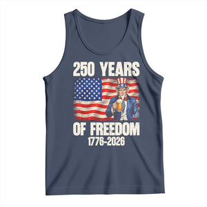 250 Years Of Freedom Tank Top Patriotic Uncle Sam TS12 Navy Print Your Wear