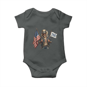 Patriotic Uncle Sam Celebrating 250 Years America Baby Onesie TS12 Dark Heather Print Your Wear