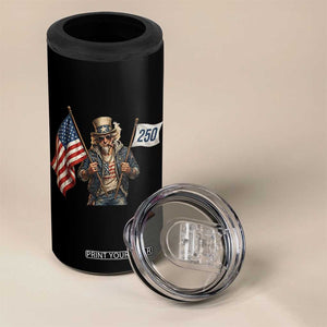 Patriotic Uncle Sam Celebrating 250 Years America 4 in 1 Can Cooler Tumbler TS12 Print Your Wear