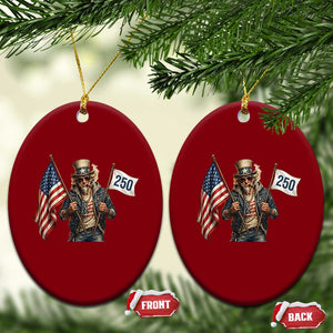 Patriotic Uncle Sam Celebrating 250 Years America Ceramic Ornament TS12 Print Your Wear