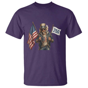 Patriotic Uncle Sam Celebrating 250 Years America T Shirt TS12 Purple Print Your Wear