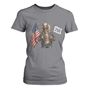 Patriotic Uncle Sam Celebrating 250 Years America T Shirt For Women TS12 Charcoal Print Your Wear