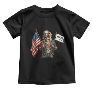 Patriotic Uncle Sam Celebrating 250 Years America Toddler T Shirt TS12 Black Print Your Wear